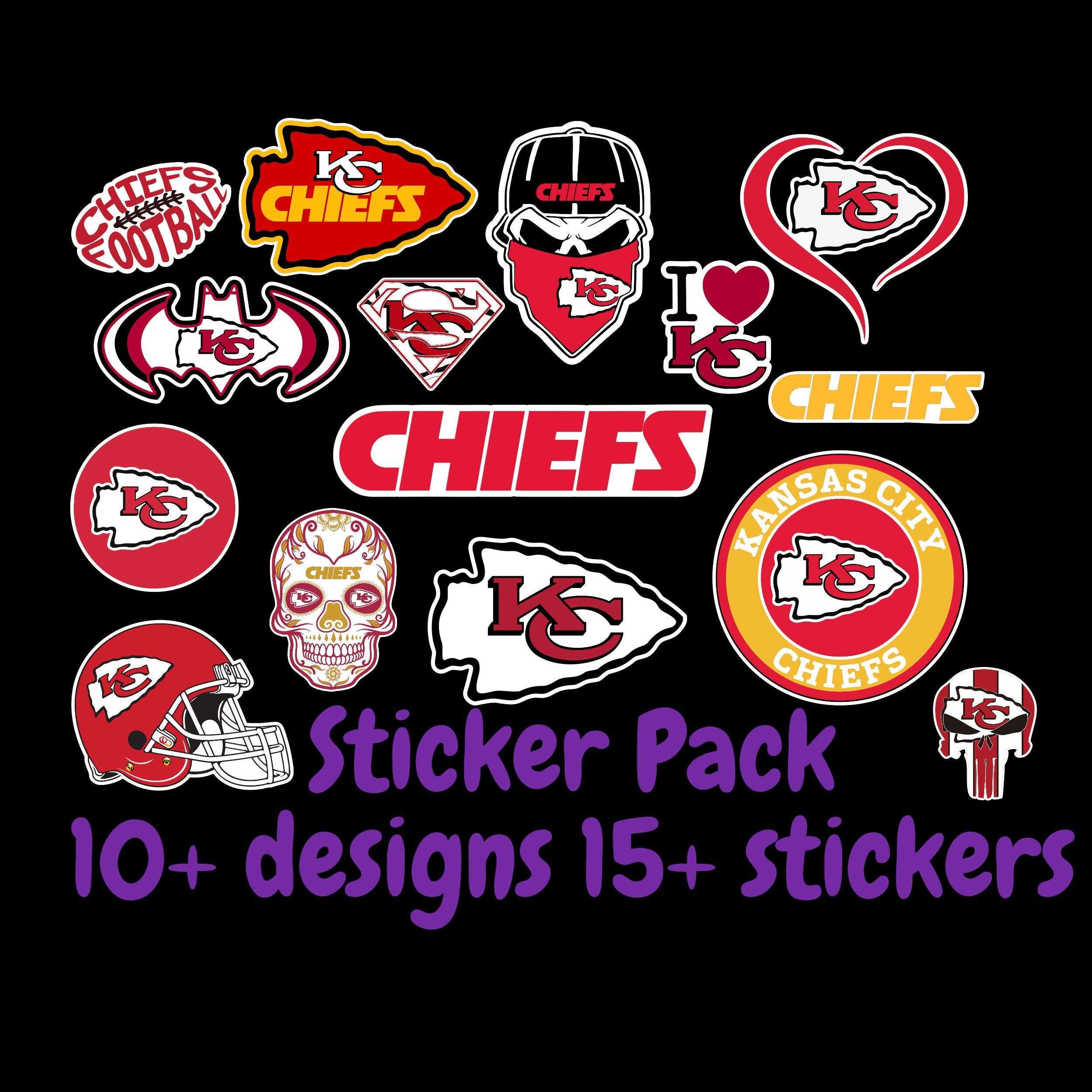 Chiefs Stickers, 4-Pack, Kansas City, Football Sticker for Sale